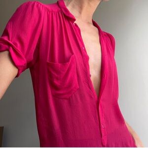 Wilfred Women's Pink Blouse Shirt 100% silk sz small women’s EUC